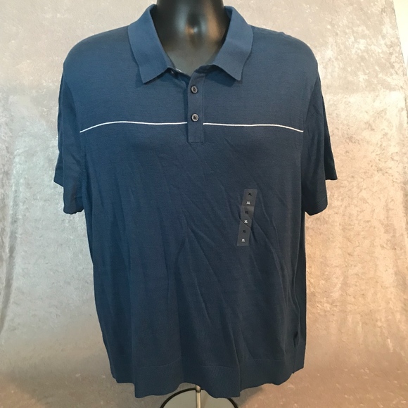 MICHEAL KORS 3 BUTTON OCEAN BLUE POLO - Picture 1 of 8